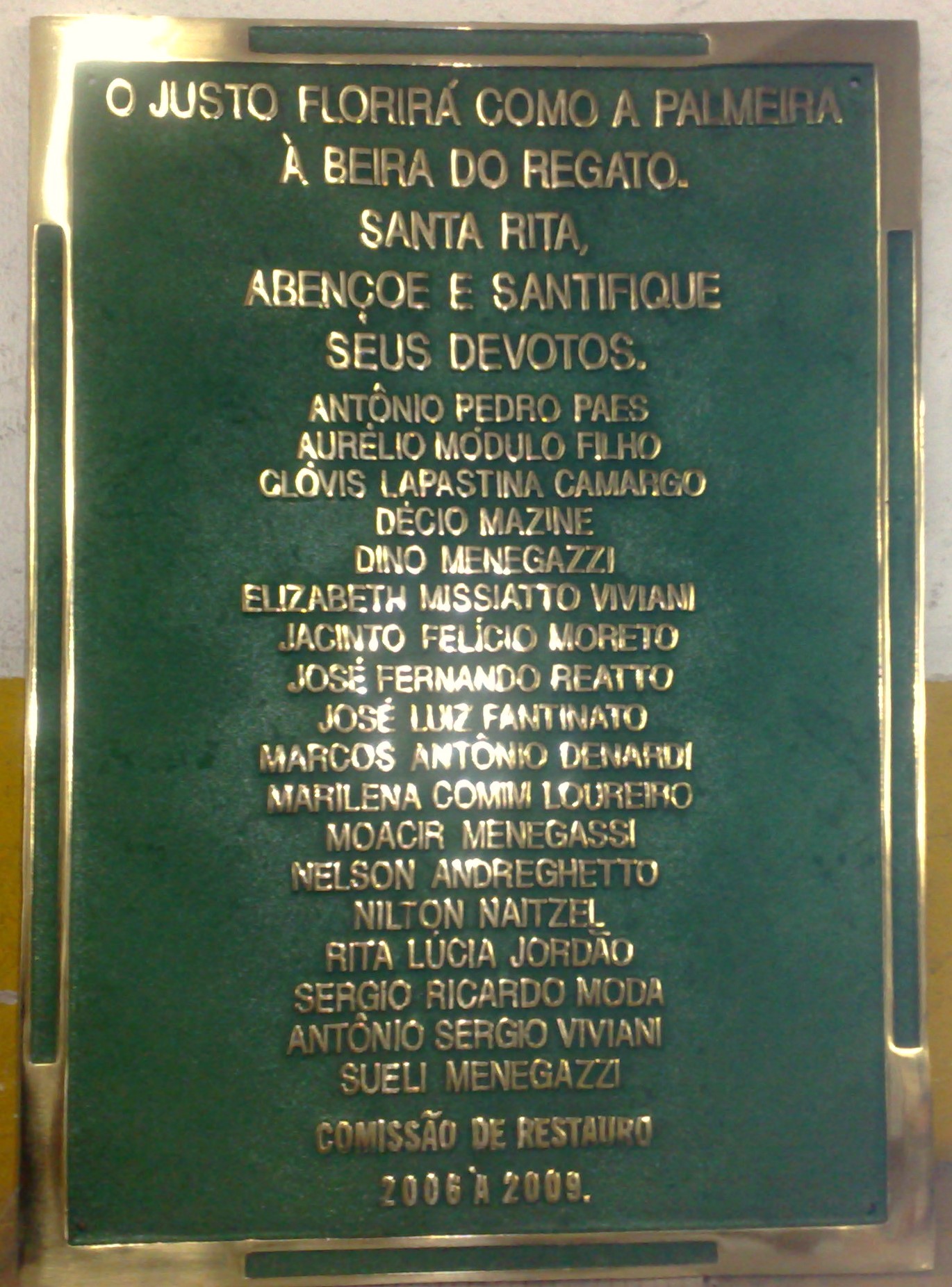 PLACA DE BRONZE FUNDIDO